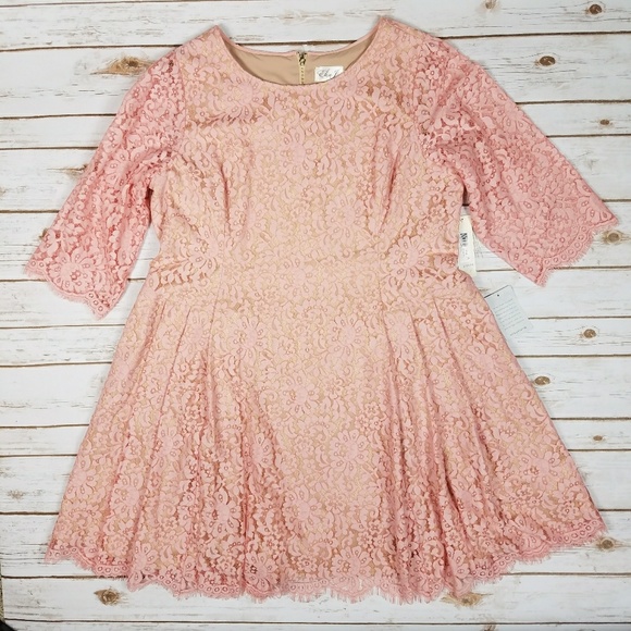 eliza j blush lace dress
